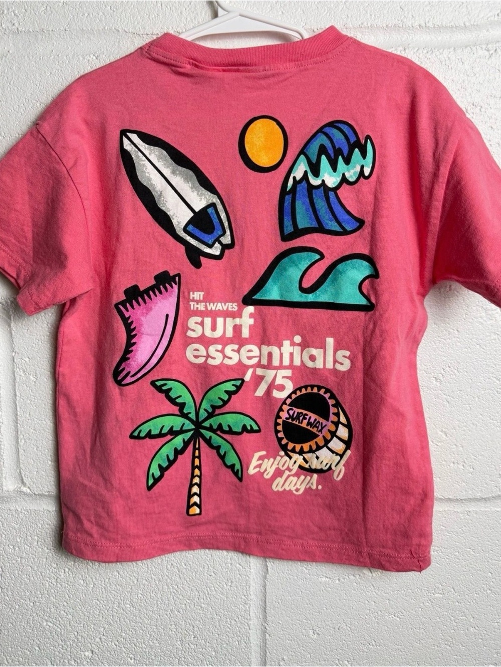 Zara Pink Surf Graphic Tee with Multicolor Prints